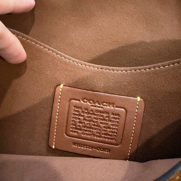 Coach Brown Suede Crossbody Bag with Gold Hardware - Picture 2 of 8